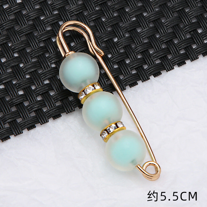 5.5cm 7.7cm Factory wholesale Beaded Brooches Headscarf Women's Accessories Non-slip Hijab Clip Safety Pin Jewelry Brooch-260