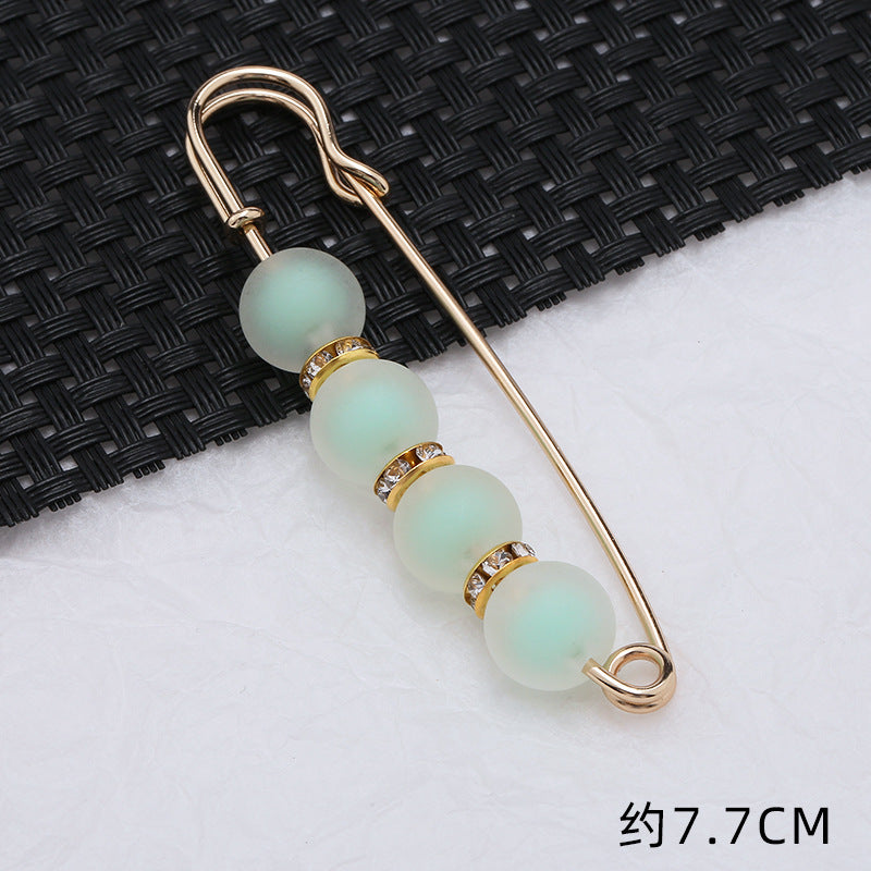 5.5cm 7.7cm Factory wholesale Beaded Brooches Headscarf Women's Accessories Non-slip Hijab Clip Safety Pin Jewelry Brooch-260