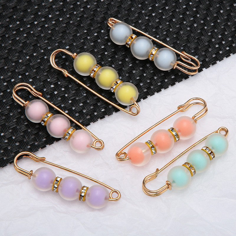 5.5cm 7.7cm Factory wholesale Beaded Brooches Headscarf Women's Accessories Non-slip Hijab Clip Safety Pin Jewelry Brooch-260