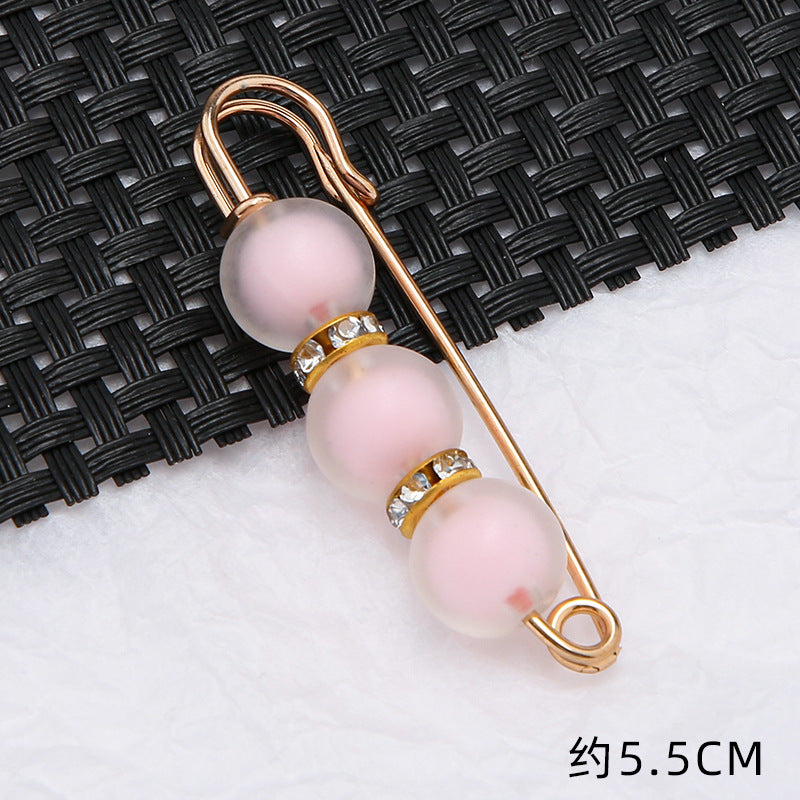 5.5cm 7.7cm Factory wholesale Beaded Brooches Headscarf Women's Accessories Non-slip Hijab Clip Safety Pin Jewelry Brooch-260
