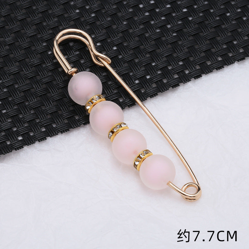 5.5cm 7.7cm Factory wholesale Beaded Brooches Headscarf Women's Accessories Non-slip Hijab Clip Safety Pin Jewelry Brooch-260