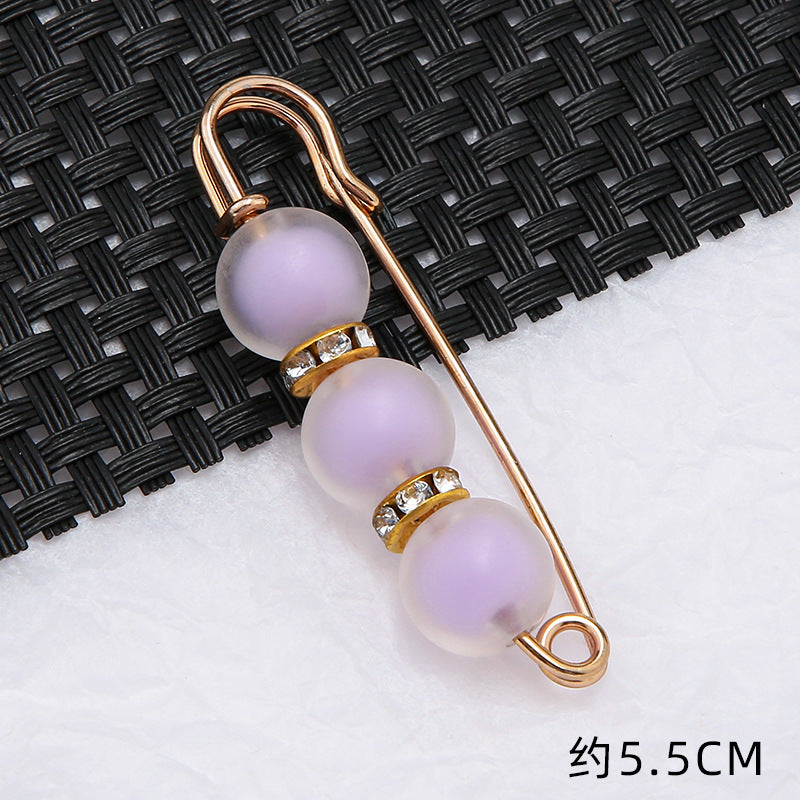 5.5cm 7.7cm Factory wholesale Beaded Brooches Headscarf Women's Accessories Non-slip Hijab Clip Safety Pin Jewelry Brooch-260