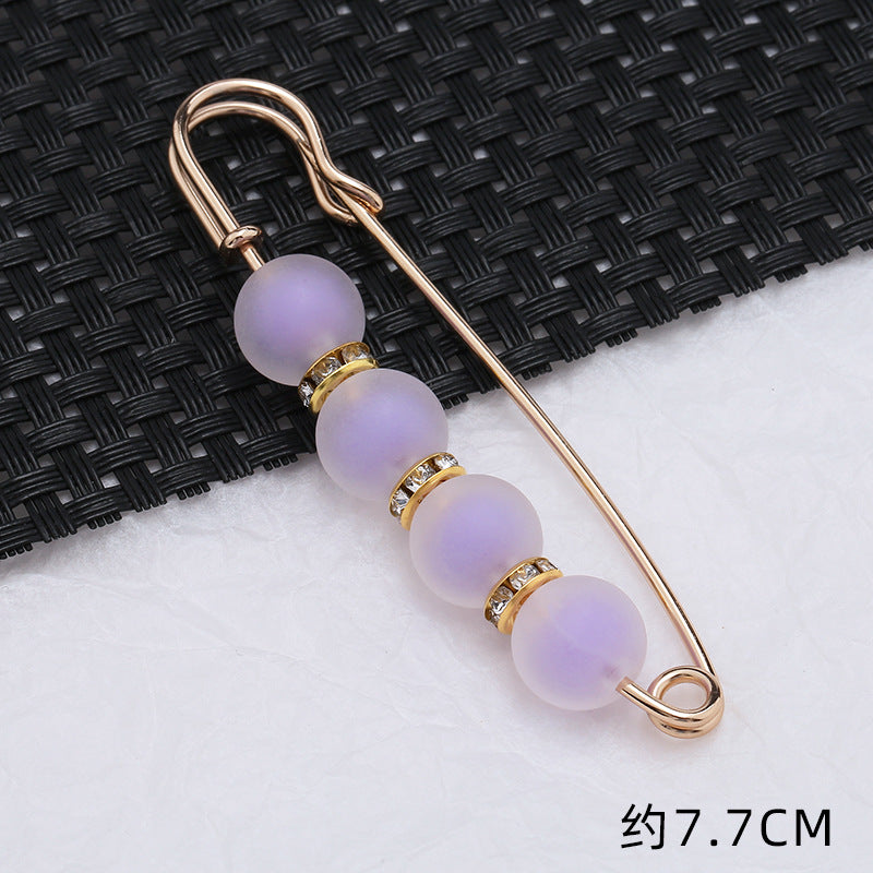 5.5cm 7.7cm Factory wholesale Beaded Brooches Headscarf Women's Accessories Non-slip Hijab Clip Safety Pin Jewelry Brooch-260