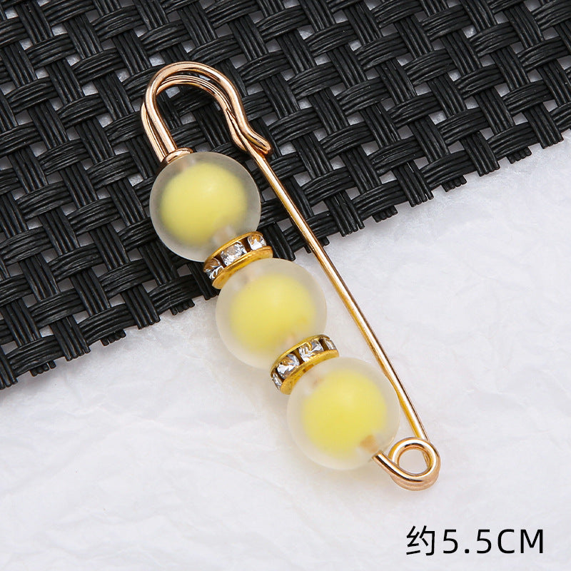 5.5cm 7.7cm Factory wholesale Beaded Brooches Headscarf Women's Accessories Non-slip Hijab Clip Safety Pin Jewelry Brooch-260