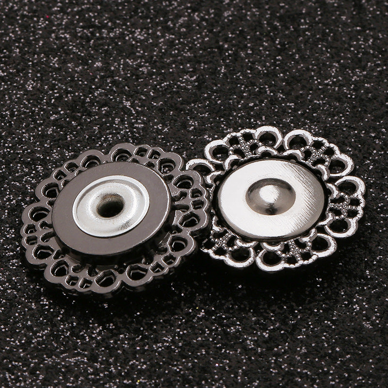 Garment Invisible Magnetism Metal Flower-shaped Snap Buttons for Coats Clothing Round Sewing Button-267