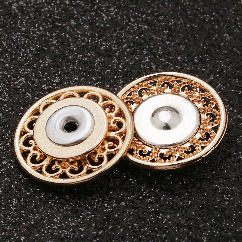 Garment Invisible Magnetism Metal Flower-shaped Snap Buttons for Coats Clothing Round Sewing Button-267