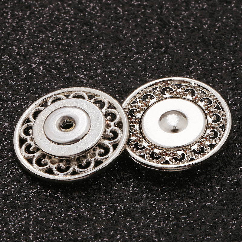 Garment Invisible Magnetism Metal Flower-shaped Snap Buttons for Coats Clothing Round Sewing Button-267