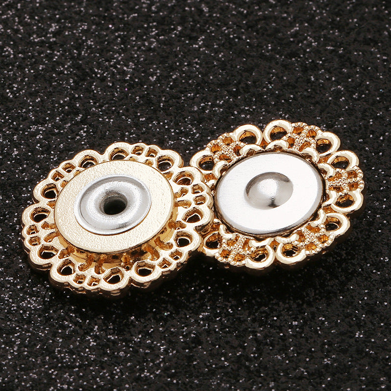 Garment Invisible Magnetism Metal Flower-shaped Snap Buttons for Coats Clothing Round Sewing Button-267