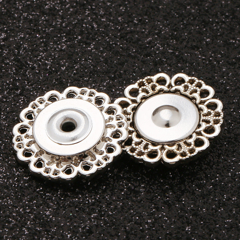 Garment Invisible Magnetism Metal Flower-shaped Snap Buttons for Coats Clothing Round Sewing Button-267