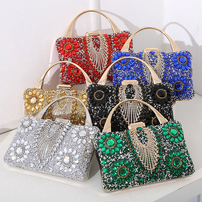 2024 Oem Crossbody Shoulder Ladies Custom Logo Women'S Diamond Encrusted Women'S Vintage Dinner Hand Matching Dress Evening Bag