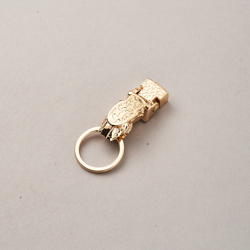 Honest Leopard Head Car Keychain Business Metal Luxury Keychain Creative Key Ring-27