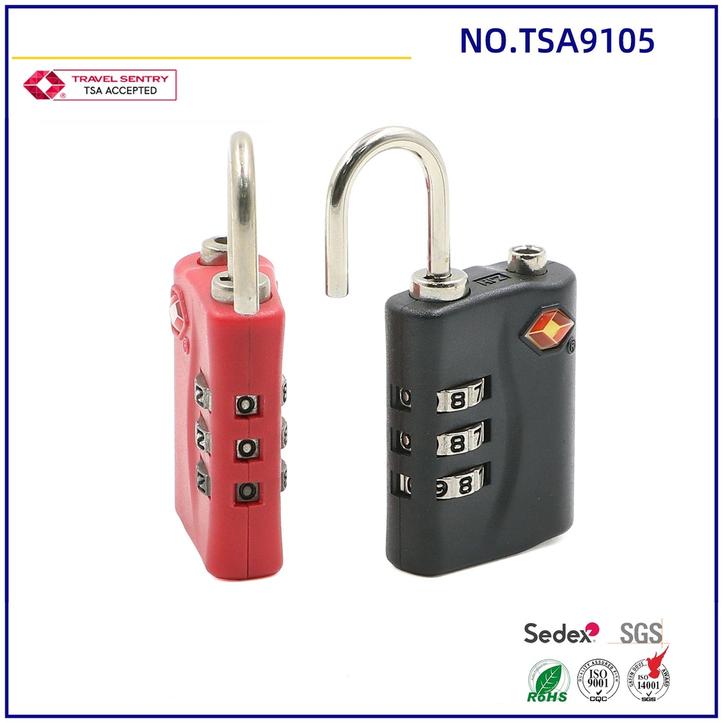 Travelsky custom travel 3 dial combination lock TSA approved luggage padlock-27