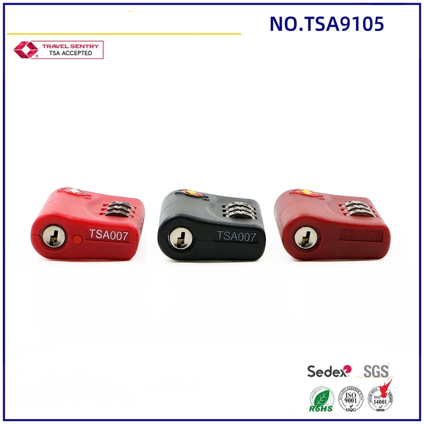 Travelsky custom travel 3 dial combination lock TSA approved luggage padlock-27
