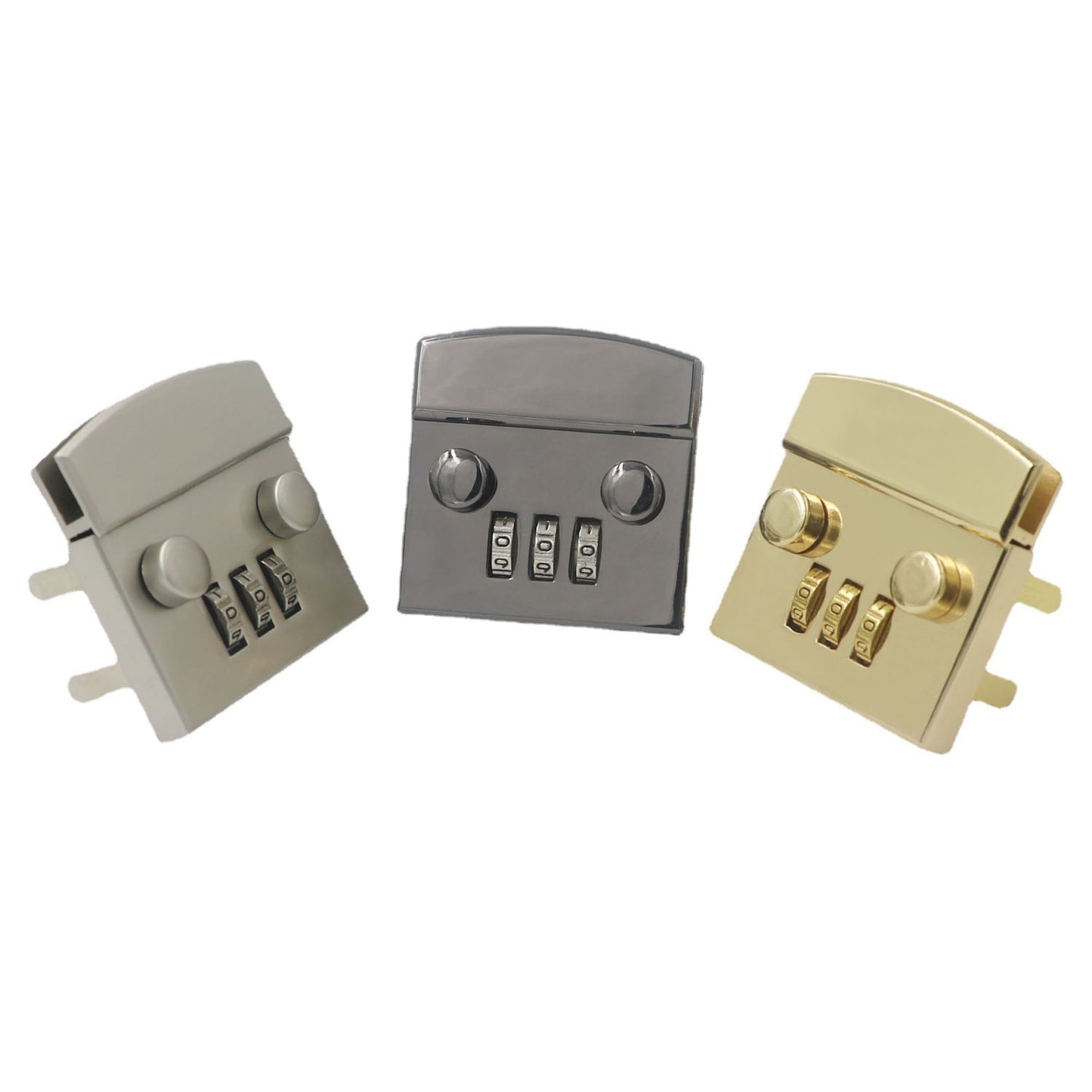 Shiny Silver Re-settable Keyless Metal Chrome Mailbox 3 Digital Combination Cam Lock Password Briefcase Handbag Parts Coded Lock
