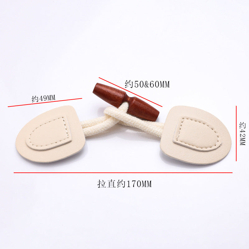 Oem Fabric Genuine Leather Wood Rope Coat Closure Toggle Button-275