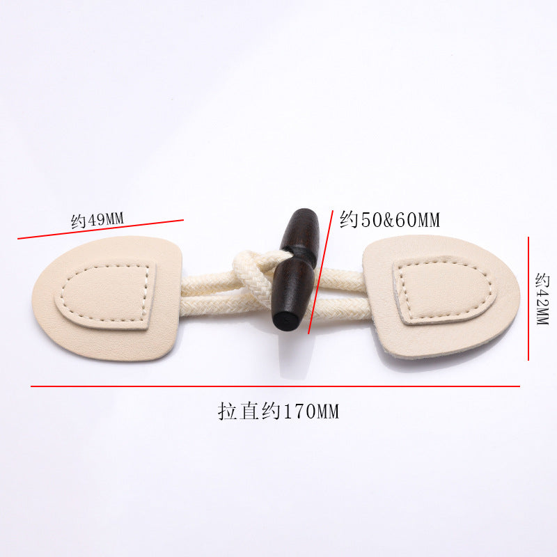 Oem Fabric Genuine Leather Wood Rope Coat Closure Toggle Button-275