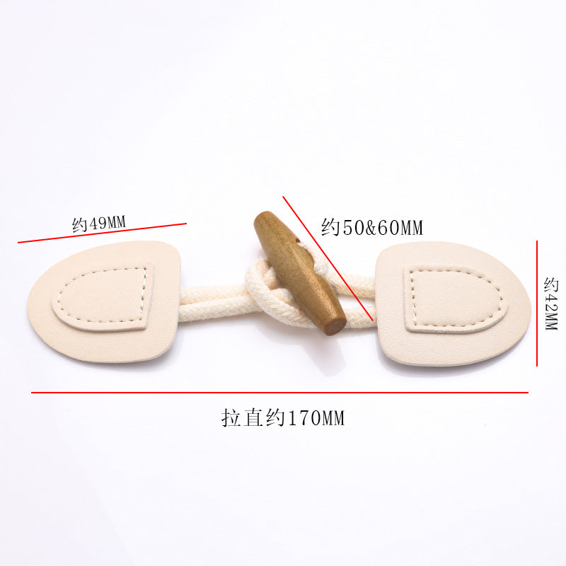 Oem Fabric Genuine Leather Wood Rope Coat Closure Toggle Button-275