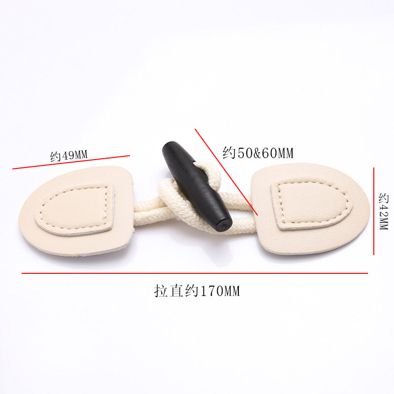 Oem Fabric Genuine Leather Wood Rope Coat Closure Toggle Button-275