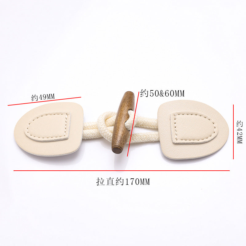 Oem Fabric Genuine Leather Wood Rope Coat Closure Toggle Button-275