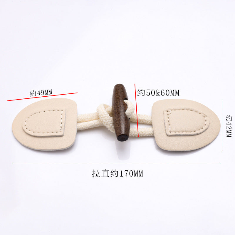 Oem Fabric Genuine Leather Wood Rope Coat Closure Toggle Button-275