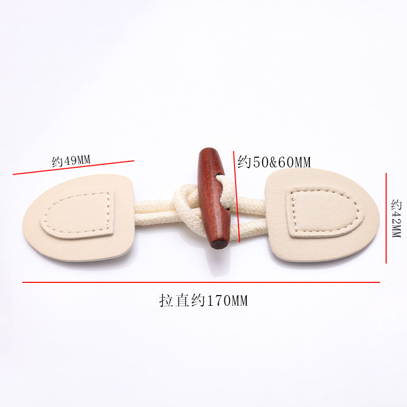 Oem Fabric Genuine Leather Wood Rope Coat Closure Toggle Button-275