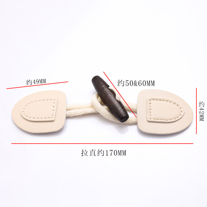 Oem Fabric Genuine Leather Wood Rope Coat Closure Toggle Button-275