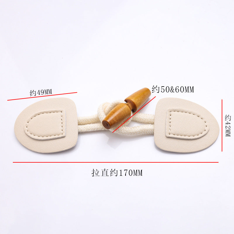 Oem Fabric Genuine Leather Wood Rope Coat Closure Toggle Button-275