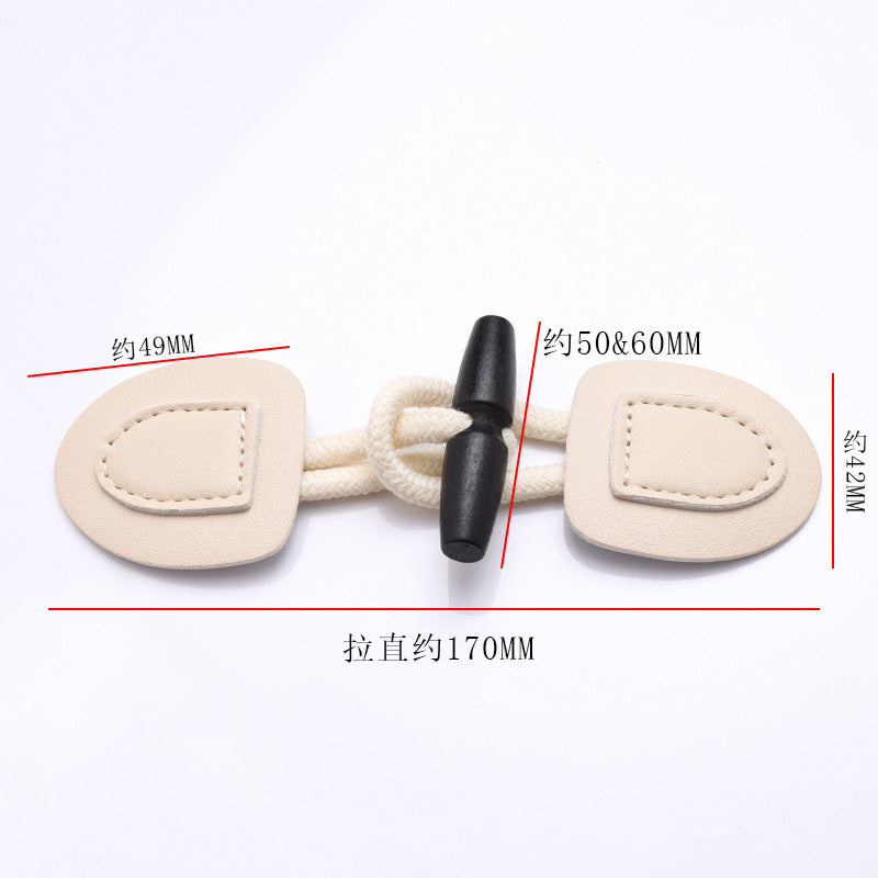 Oem Fabric Genuine Leather Wood Rope Coat Closure Toggle Button-275