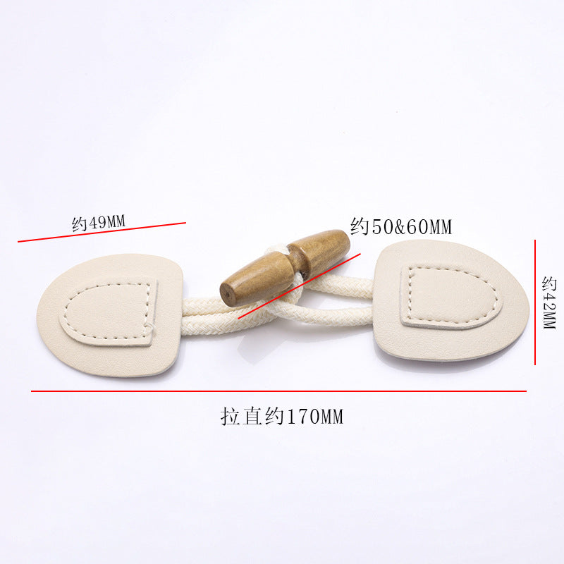 Oem Fabric Genuine Leather Wood Rope Coat Closure Toggle Button-275