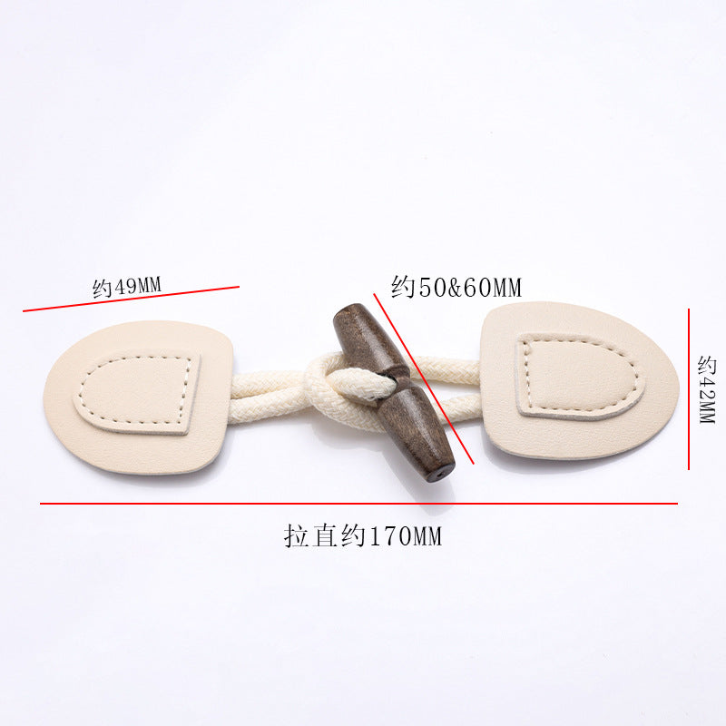 Oem Fabric Genuine Leather Wood Rope Coat Closure Toggle Button-275