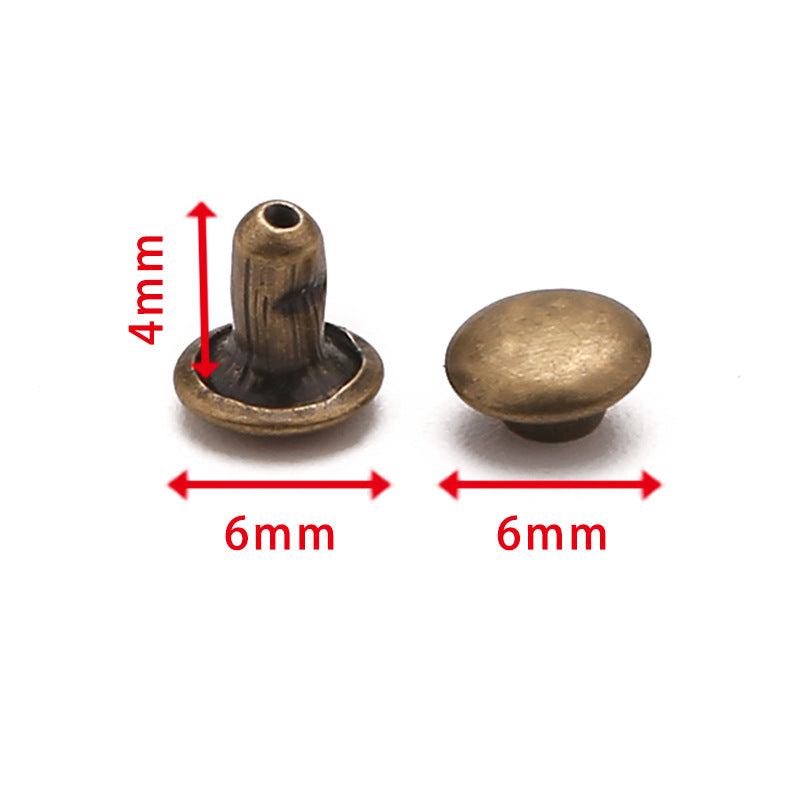 6-10mm Full Copper Double-sided Rivets Do Not Rust Bump Leather Bags Advertising Diy Hat Nails Gold Silver-279