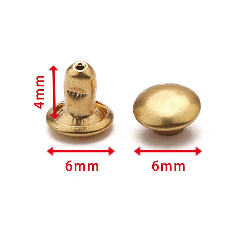 6-10mm Full Copper Double-sided Rivets Do Not Rust Bump Leather Bags Advertising Diy Hat Nails Gold Silver-279