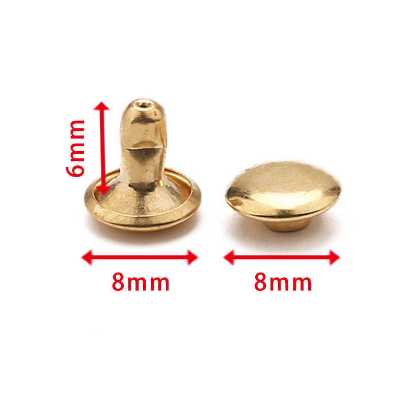 6-10mm Full Copper Double-sided Rivets Do Not Rust Bump Leather Bags Advertising Diy Hat Nails Gold Silver-279