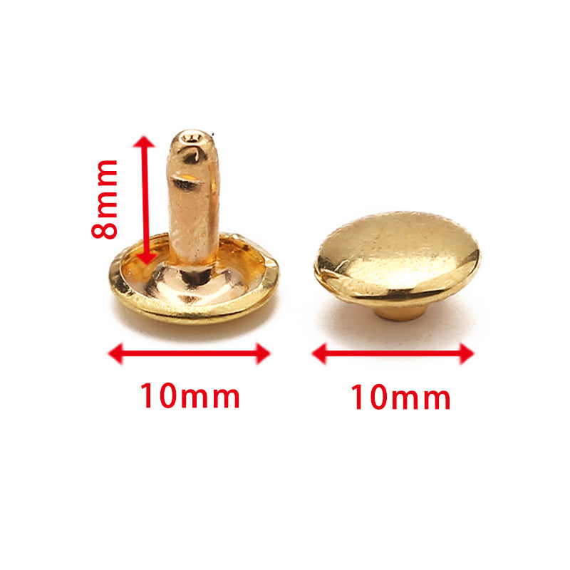 6-10mm Full Copper Double-sided Rivets Do Not Rust Bump Leather Bags Advertising Diy Hat Nails Gold Silver-279