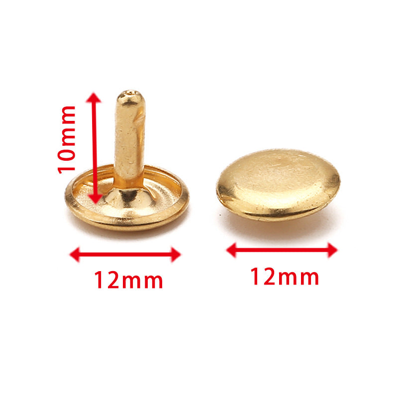 6-10mm Full Copper Double-sided Rivets Do Not Rust Bump Leather Bags Advertising Diy Hat Nails Gold Silver-279