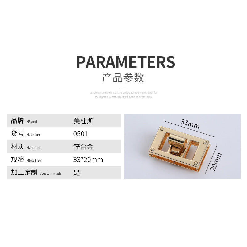 Custom rectangle metal twist lock fasteners for handbags-28