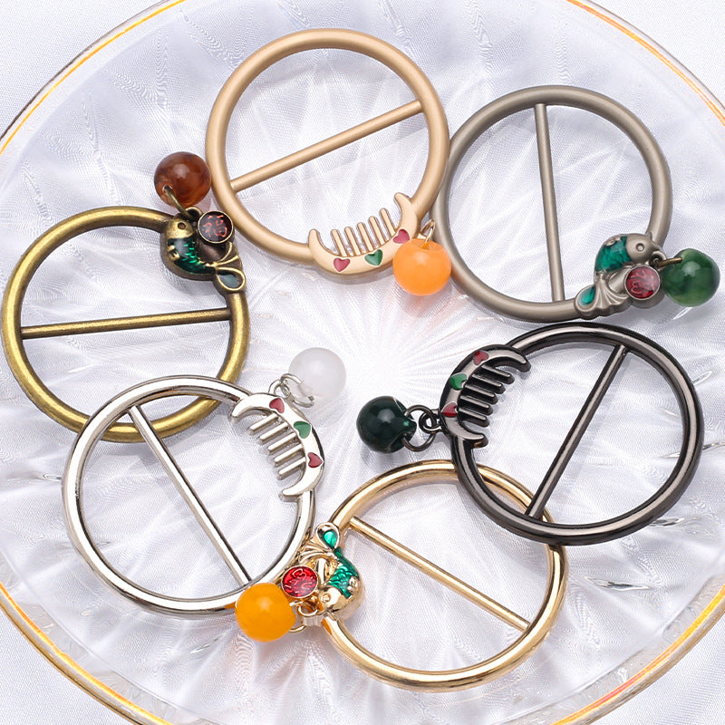 Apparel & Accessories Garment & Processing Accessories Buckles YN Scarf Ring T Shirt Tie Clips for Women Side Waist Tightener Clips Clothing Wrap Holder Round Circle Clip Belt Buckle-281