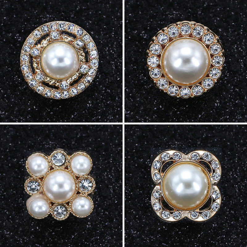 2025 OEM Fashion Custom Highly zinc alloy buttons Diamond Pearl snap buttons for clothes-284
