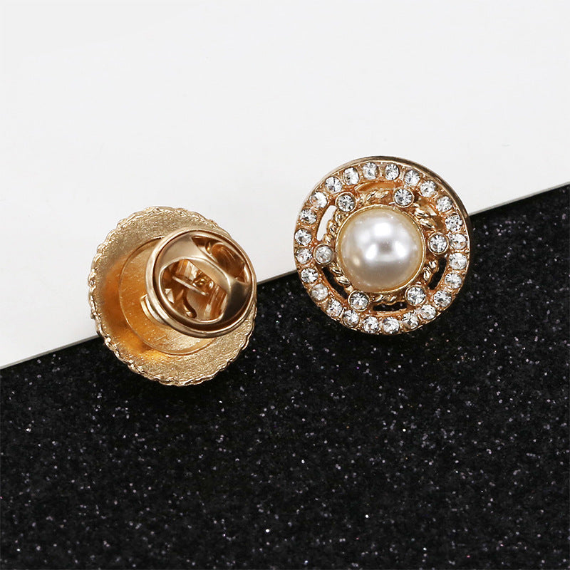 2025 OEM Fashion Custom Highly zinc alloy buttons Diamond Pearl snap buttons for clothes-284