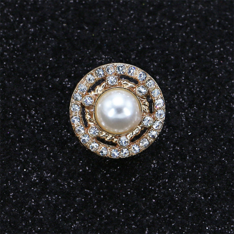 2025 OEM Fashion Custom Highly zinc alloy buttons Diamond Pearl snap buttons for clothes-284