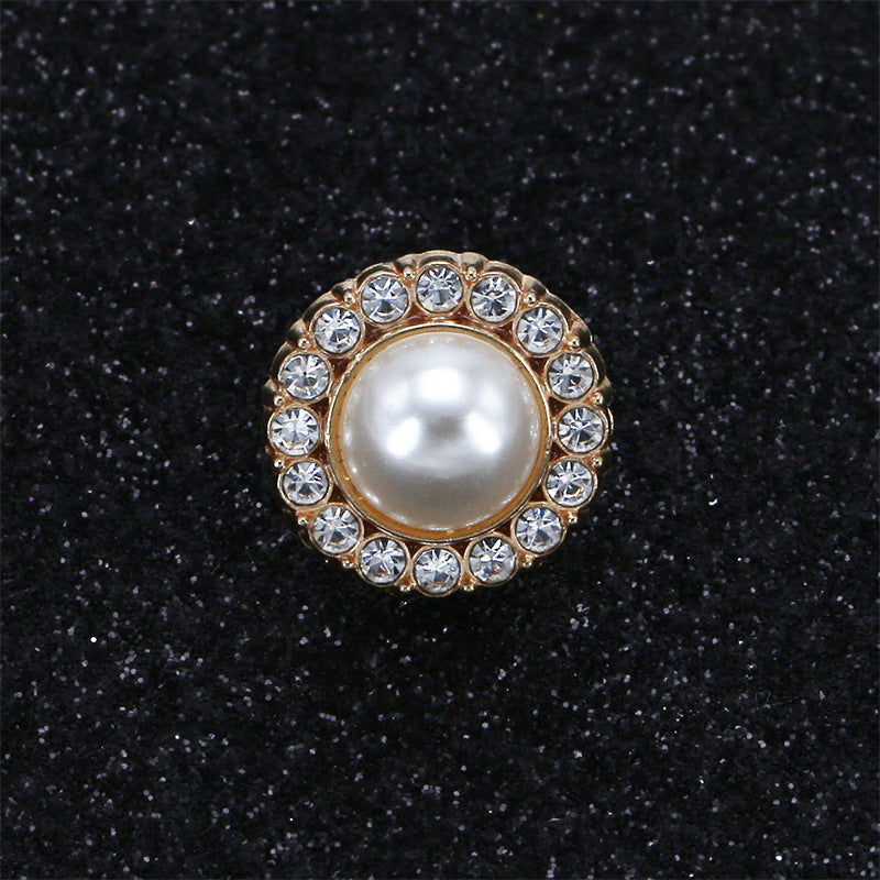 2025 OEM Fashion Custom Highly zinc alloy buttons Diamond Pearl snap buttons for clothes-284