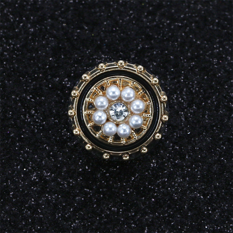 2025 OEM Fashion Custom Highly zinc alloy buttons Diamond Pearl snap buttons for clothes-284