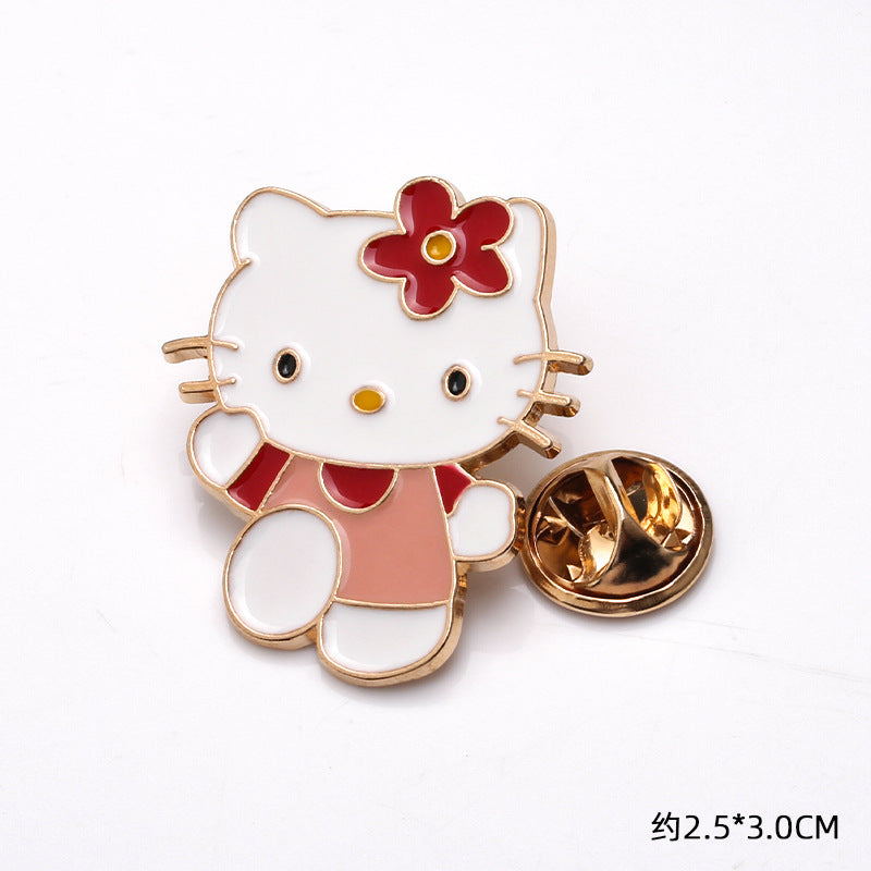 Cartoon Cute Sanrio Brooch Cute Soft Cute Cat Kt Cat Metal Badge Metal Pins-273