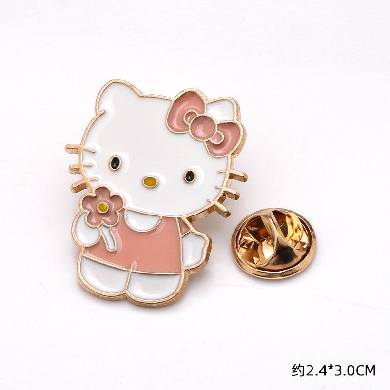 Cartoon Cute Sanrio Brooch Cute Soft Cute Cat Kt Cat Metal Badge Metal Pins-273