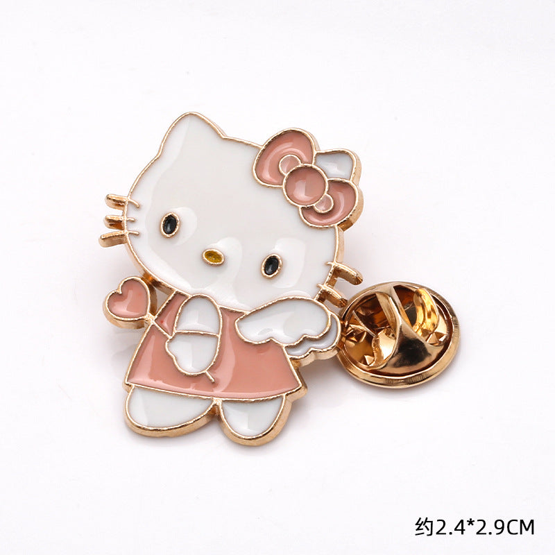 Cartoon Cute Sanrio Brooch Cute Soft Cute Cat Kt Cat Metal Badge Metal Pins-273