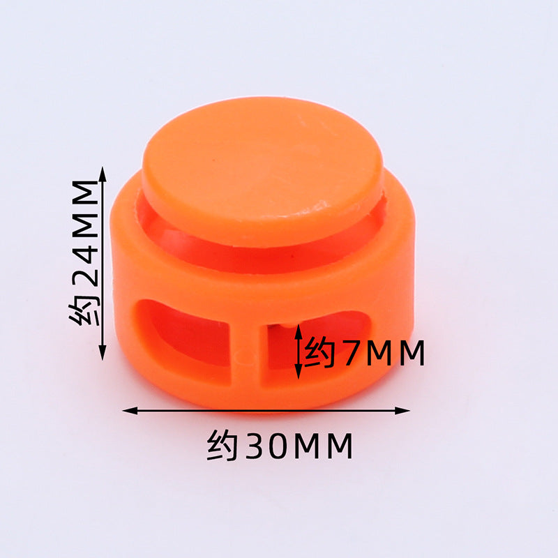 Factory Wholesale Garment Accessories Spring Plastic Cord Stopper Black 2 Holes Cord Lock for Clothing Bag Shoes Hats-289