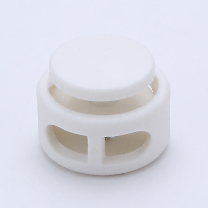 Factory Wholesale Garment Accessories Spring Plastic Cord Stopper Black 2 Holes Cord Lock for Clothing Bag Shoes Hats-289