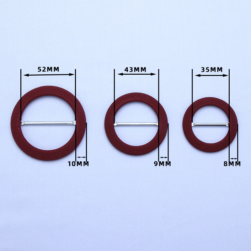 35mm 42mm 50mm Scarf Slide Opening Round Metal Buckles Crafts Ribbon T-Shirt Slider Colorful Fabric Covered Belt Buckle Kit-291
