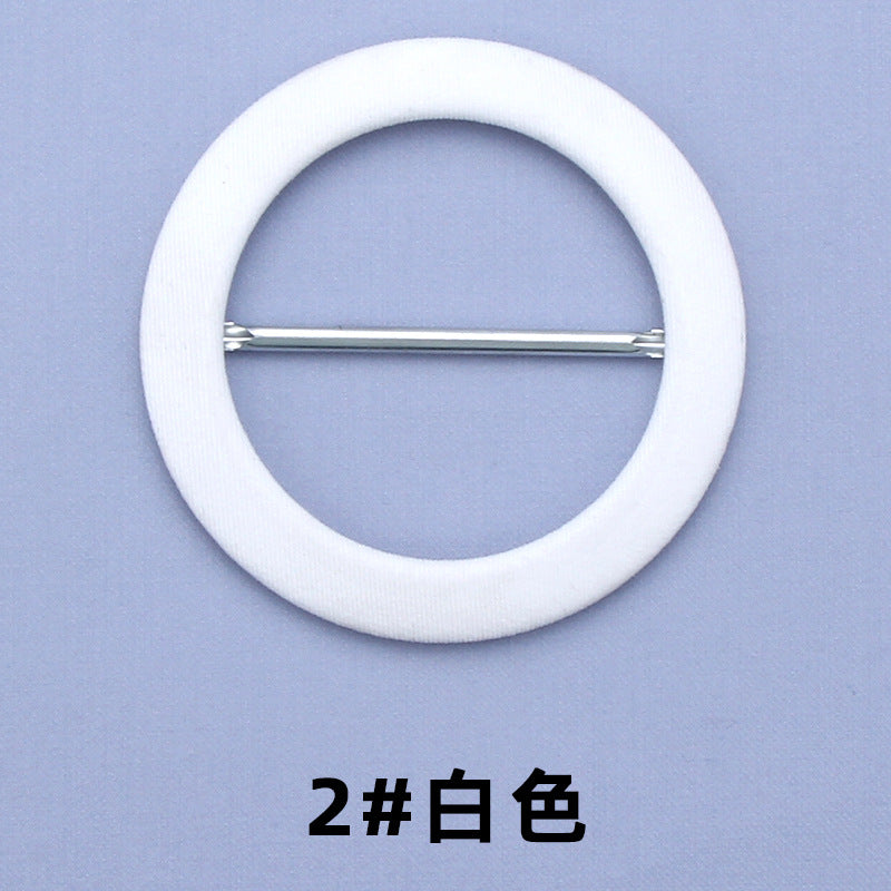 35mm 42mm 50mm Scarf Slide Opening Round Metal Buckles Crafts Ribbon T-Shirt Slider Colorful Fabric Covered Belt Buckle Kit-291
