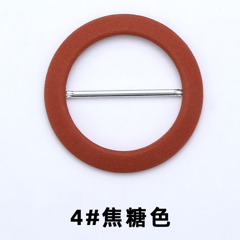 35mm 42mm 50mm Scarf Slide Opening Round Metal Buckles Crafts Ribbon T-Shirt Slider Colorful Fabric Covered Belt Buckle Kit-291